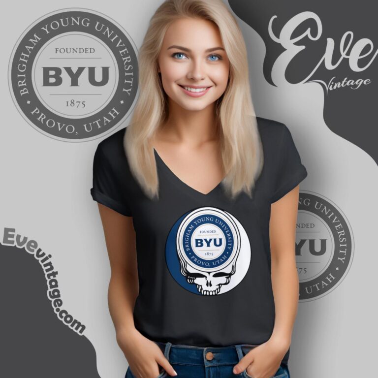 Brigham Young University Steal Your Face Grateful Dead Shirt V Neck TShirt Brigham Young University Steal Your Face Grateful Dead Shirt V Neck TShirt