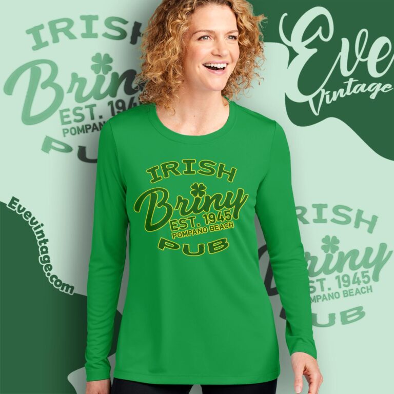 Briny Irish Pub Shirt Pompano Beach Florida Dive Bar Long Sleeve Tee Briny Irish Pub Shirt Pompano Beach Florida Dive Bar Long Sleeve Tee