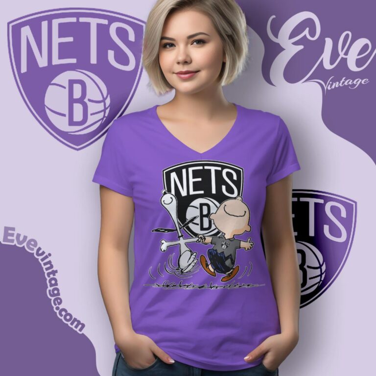 Brooklyn Nets Charlie Brown Snoopy Happy Dancing Shirt V Neck TShirt Brooklyn Nets Charlie Brown Snoopy Happy Dancing Shirt V Neck TShirt