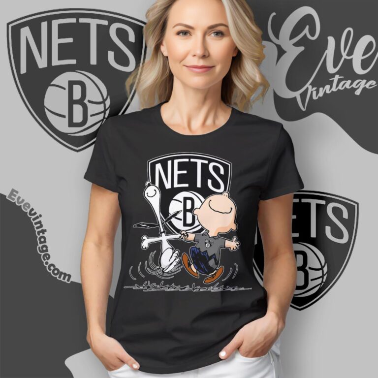 Brooklyn Nets Charlie Brown Snoopy Happy Dancing Shirt Women T Shirt Brooklyn Nets Charlie Brown Snoopy Happy Dancing Shirt Women T Shirt