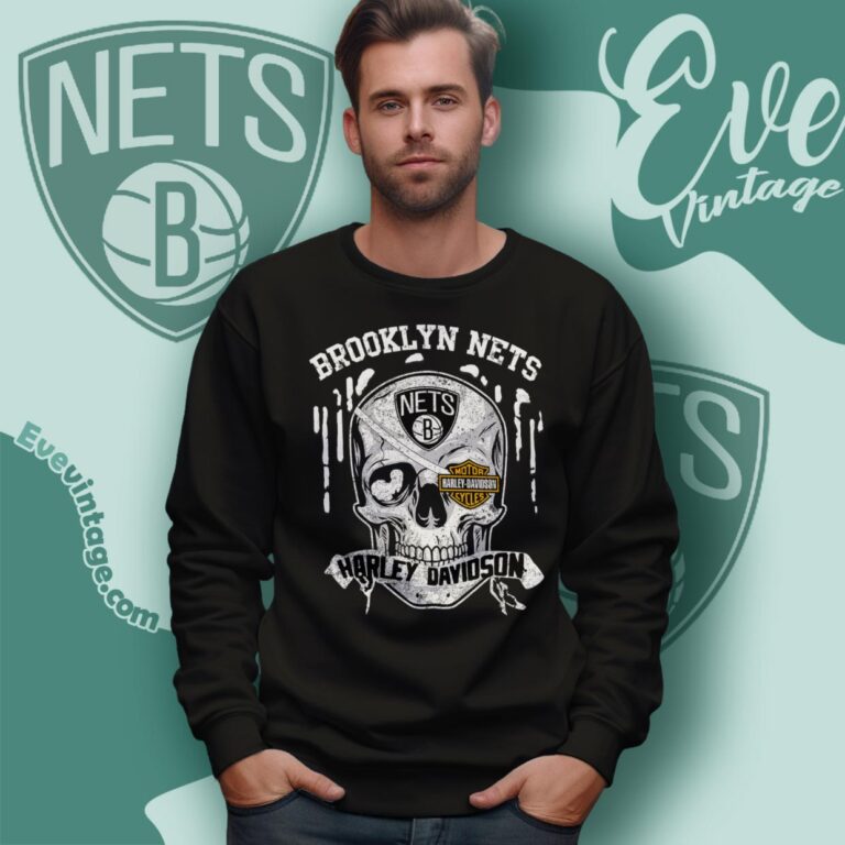 Brooklyn Nets Harley Davidson Skull Shirt Sweatshirt Brooklyn Nets Harley Davidson Skull Shirt Sweatshirt