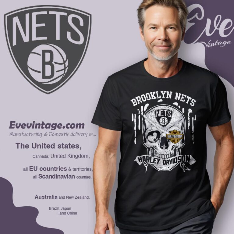 Brooklyn Nets Harley Davidson Skull Shirt T Shirt Brooklyn Nets Harley Davidson Skull Shirt T Shirt