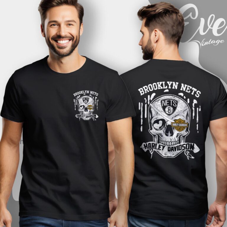 Brooklyn Nets Harley Davidson Skull Shirt Women T Shirt Brooklyn Nets Harley Davidson Skull Shirt Women T Shirt