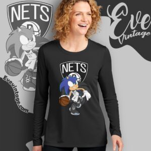 Brooklyn Nets Sonic The Hedgehog Shirt Long Sleeve Tee