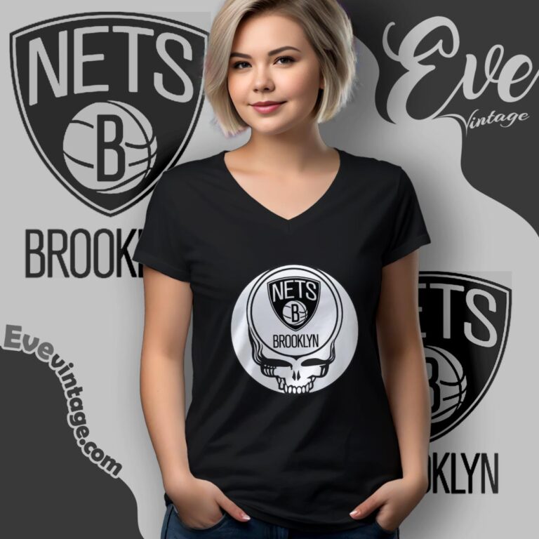 Brooklyn Nets Steal Your Face Grateful Deadshirt V Neck TShirt Brooklyn Nets Steal Your Face Grateful Deadshirt V Neck TShirt