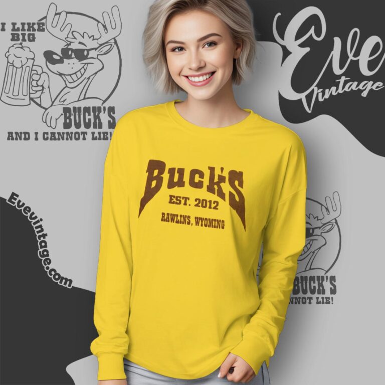 Buck's Sports Bar And Grill Shirt Rawlins Wy Dive Bar Vibe Long Sleeve Tee Buck's Sports Bar And Grill Shirt Rawlins Wy Dive Bar Vibe Long Sleeve Tee