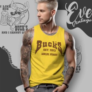 Buck's Sports Bar And Grill Shirt Rawlins Wy Dive Bar Vibe Tank Top Racerback