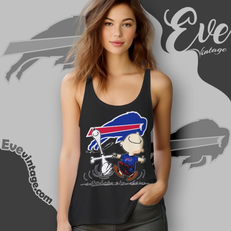 Buffalo Bills Charlie Brown Snoopy Happy Dancing Shirt Tank Top Racerback Buffalo Bills Charlie Brown Snoopy Happy Dancing Shirt Tank Top Racerback