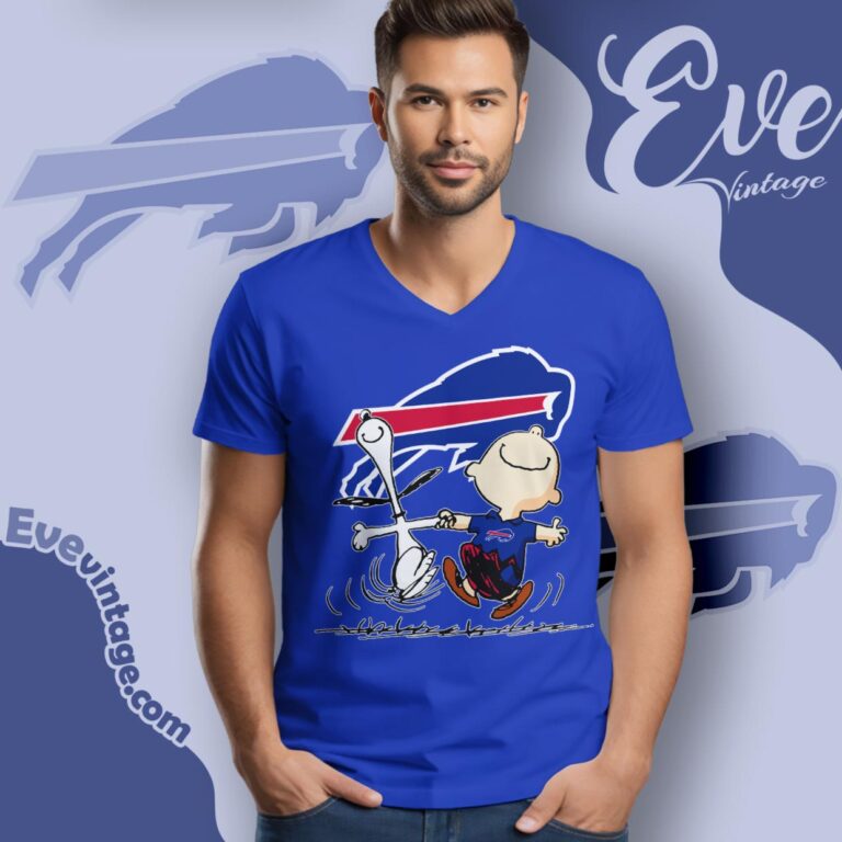Buffalo Bills Charlie Brown Snoopy Happy Dancing Shirt V Neck TShirt Buffalo Bills Charlie Brown Snoopy Happy Dancing Shirt V Neck TShirt