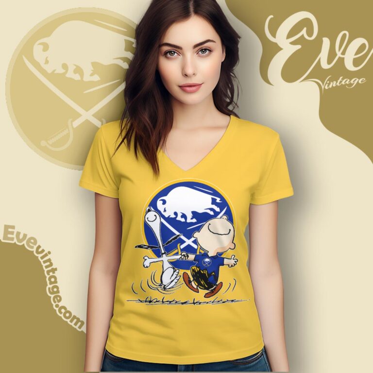 Buffalo Sabres Charlie Brown Snoopy Happy Dancing Shirt V Neck TShirt Buffalo Sabres Charlie Brown Snoopy Happy Dancing Shirt V Neck TShirt