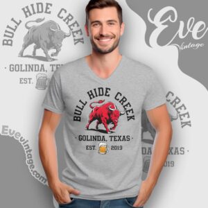 Bull Hide Creek Shirt Golinda Texas Dive Bar V Neck TShirt