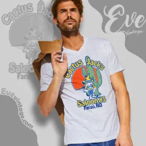 Cactus Jacks Saloon Shirt Fargo Nd Dive Bar V Neck TShirt