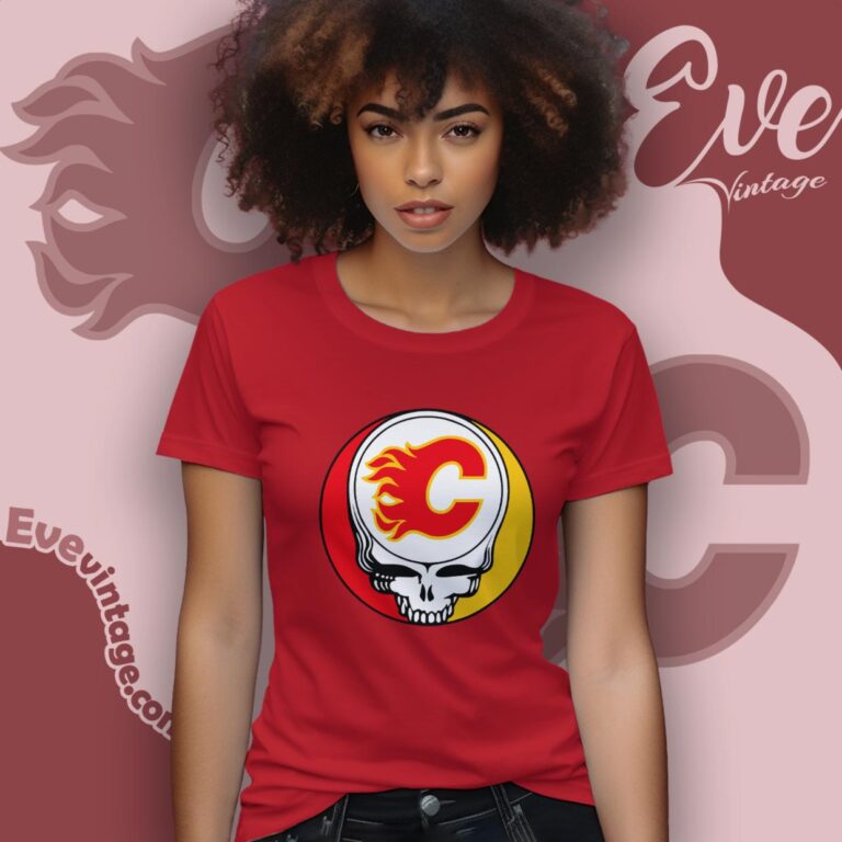 Calgary Flames Steal Your Face Grateful Dead Shirt Women T Shirt Calgary Flames Steal Your Face Grateful Dead Shirt Women T Shirt