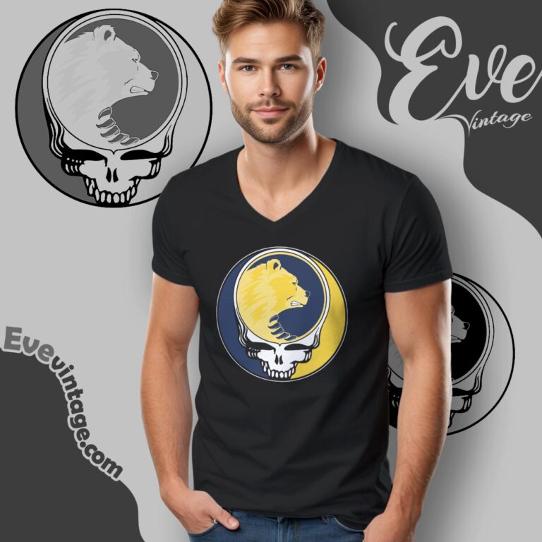 California Golden Bears Steal Your Face Stealie Shirt V Neck TShirt California Golden Bears Steal Your Face Stealie Shirt V Neck TShirt