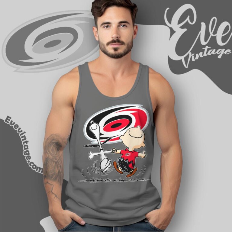 Carolina Hurricanes Charlie Brown Snoopy Happy Dancing Shirt Tank Top Racerback Carolina Hurricanes Charlie Brown Snoopy Happy Dancing Shirt Tank Top Racerback