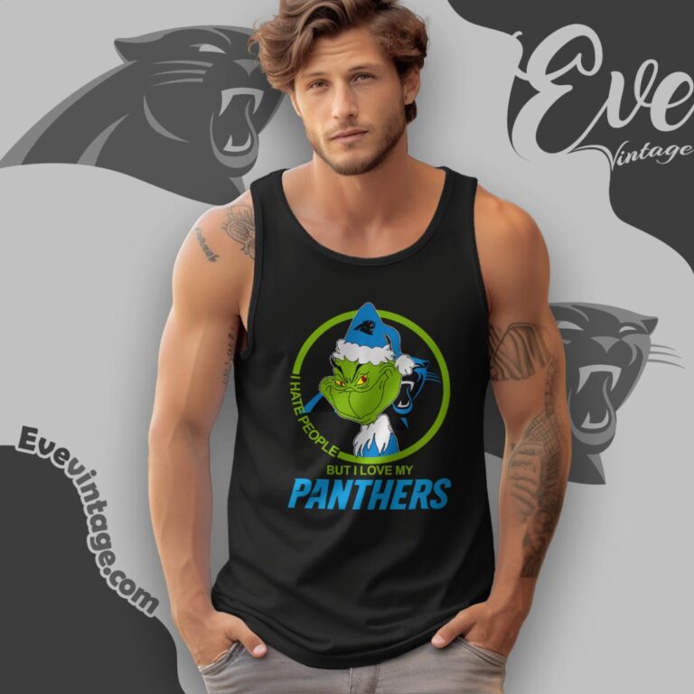 Carolina Panthers Christmas Grinch Shirt I Hate People But I Love My Panthers Tank Top Racerback Carolina Panthers Christmas Grinch Shirt I Hate People But I Love My Panthers Tank Top Racerback