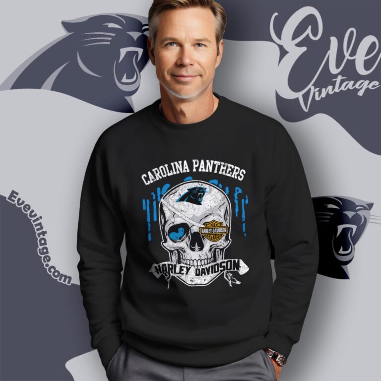 Carolina Panthers Harley Davidson Skull Shirt Sweatshirt Carolina Panthers Harley Davidson Skull Shirt Sweatshirt