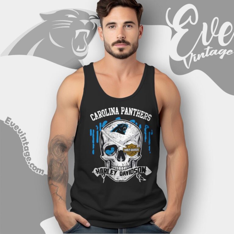 Carolina Panthers Harley Davidson Skull Shirt Tank Top Racerback Carolina Panthers Harley Davidson Skull Shirt Tank Top Racerback