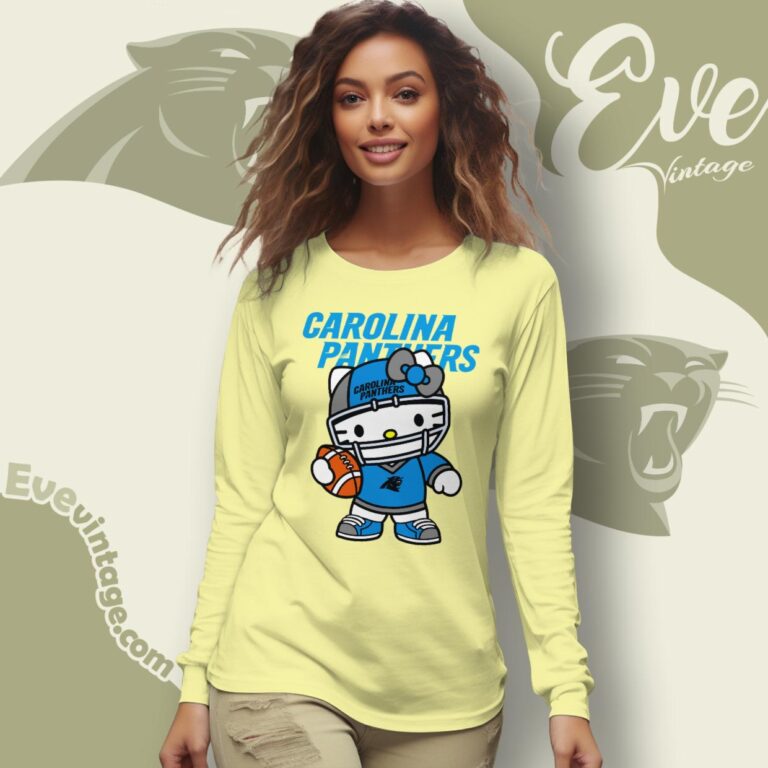 Carolina Panthers Hello Kitty Shirt Long Sleeve Tee Carolina Panthers Hello Kitty Shirt Long Sleeve Tee