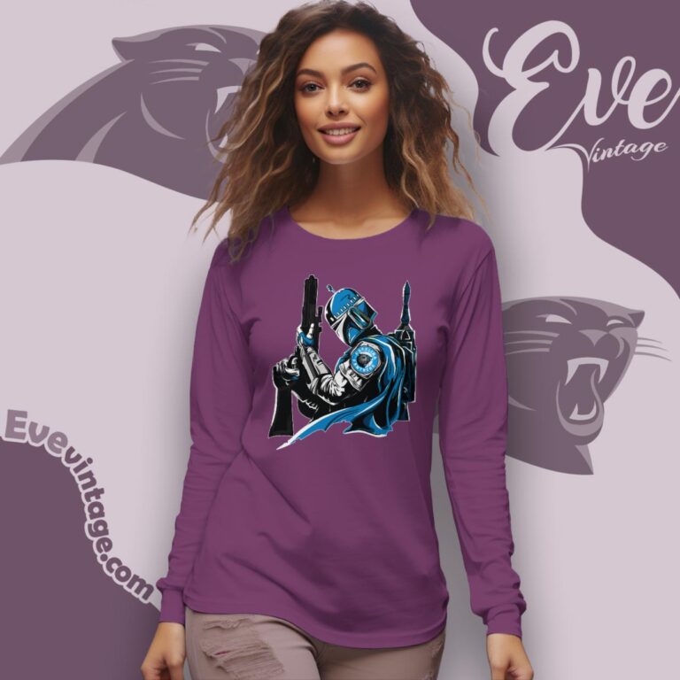 Carolina Panthers Mandalorian Star Wars Shirt Long Sleeve Tee Carolina Panthers Mandalorian Star Wars Shirt Long Sleeve Tee