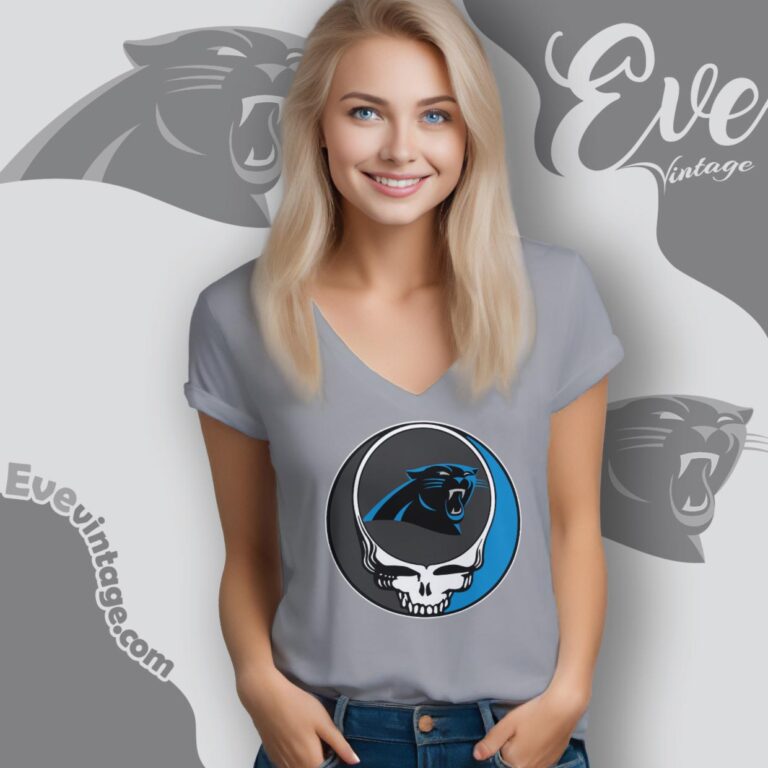Carolina Panthers Steal Your Face Grateful Dead Shirt V Neck TShirt Carolina Panthers Steal Your Face Grateful Dead Shirt V Neck TShirt