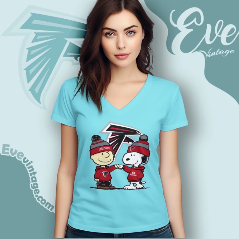 Charlie Brown And Snoopy Aatlanta Falcons Shirt V Neck TShirt Charlie Brown And Snoopy Aatlanta Falcons Shirt V Neck TShirt