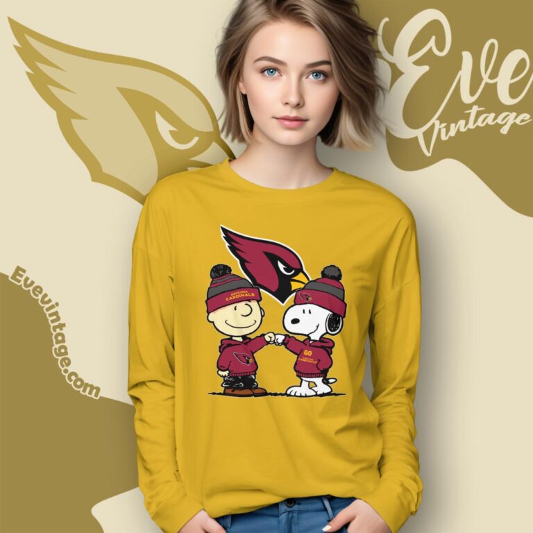 Charlie Brown And Snoopy Arizona Cardinals Shirt Long Sleeve Tee Charlie Brown And Snoopy Arizona Cardinals Shirt Long Sleeve Tee