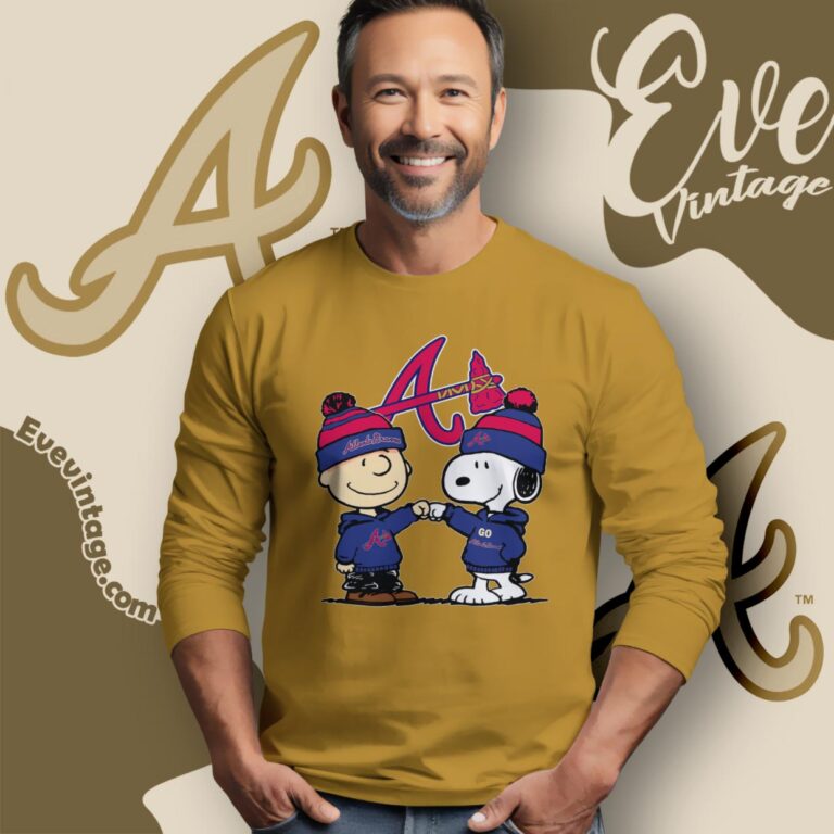 Charlie Brown And Snoopy Atlanta Braves Shirt Long Sleeve Tee Charlie Brown And Snoopy Atlanta Braves Shirt Long Sleeve Tee