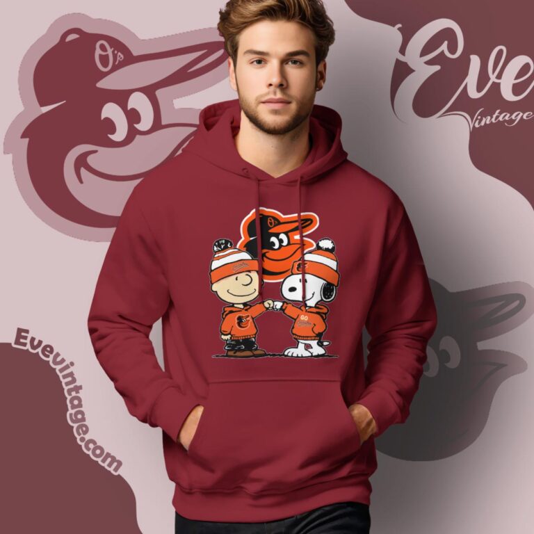 Charlie Brown And Snoopy Baltimore Orioles Shirt Hoodie Charlie Brown And Snoopy Baltimore Orioles Shirt Hoodie