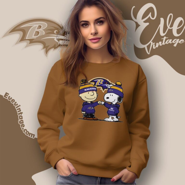 Charlie Brown And Snoopy Baltimore Ravens Shirt Sweatshirt Charlie Brown And Snoopy Baltimore Ravens Shirt Sweatshirt