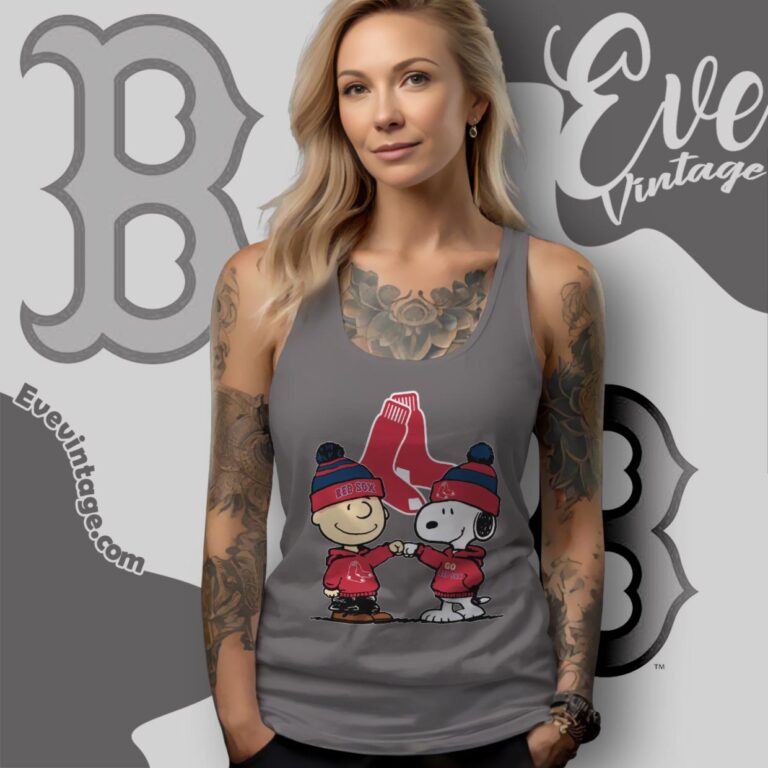Charlie Brown And Snoopy Boston Red Sox Shirt Tank Top Racerback Charlie Brown And Snoopy Boston Red Sox Shirt Tank Top Racerback