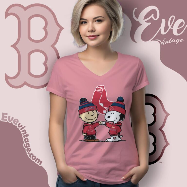 Charlie Brown And Snoopy Boston Red Sox Shirt V Neck TShirt Charlie Brown And Snoopy Boston Red Sox Shirt V Neck TShirt