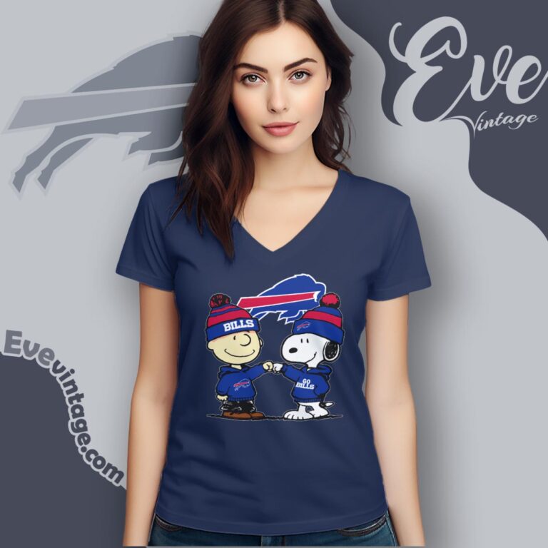 Charlie Brown And Snoopy Buffalo Bills Shirt V Neck TShirt Charlie Brown And Snoopy Buffalo Bills Shirt V Neck TShirt