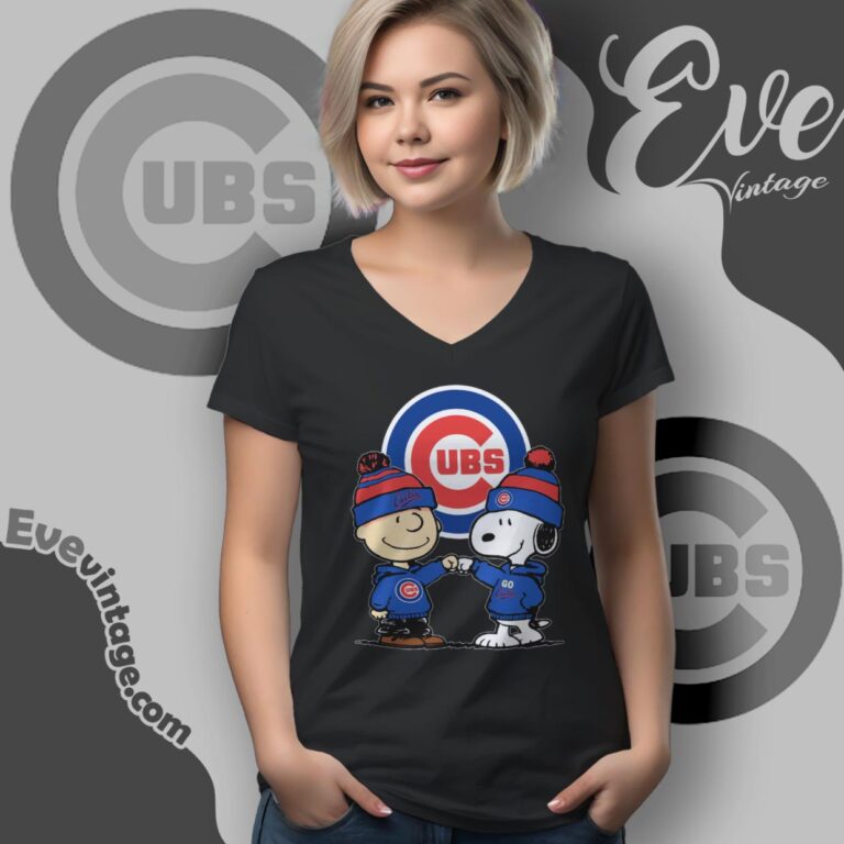 Charlie Brown And Snoopy Chicago Cubs Shirt V Neck TShirt Charlie Brown And Snoopy Chicago Cubs Shirt V Neck TShirt