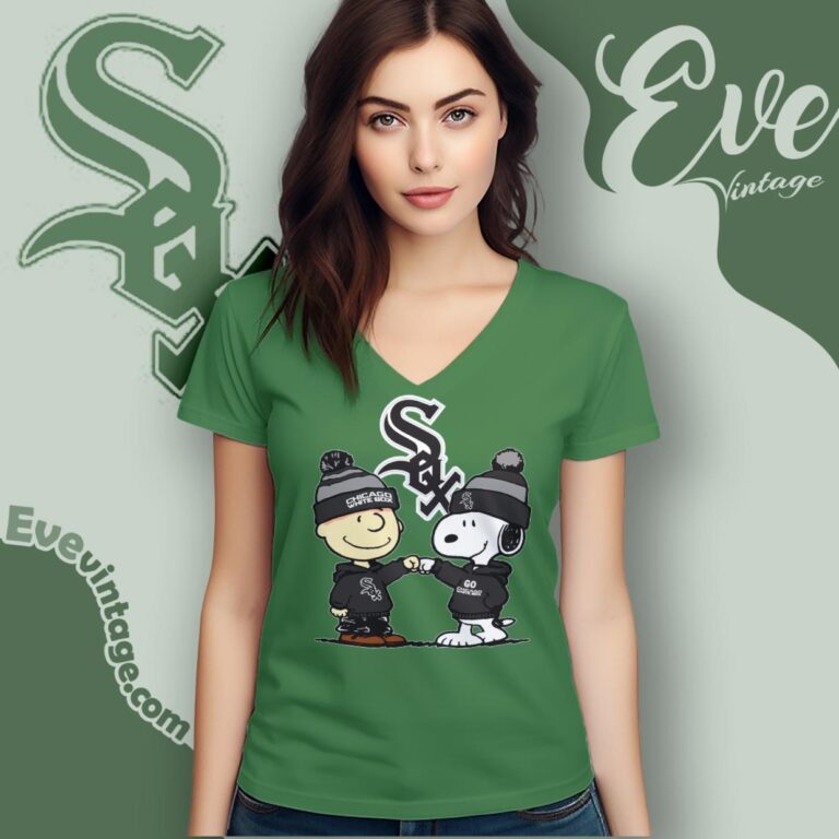 Charlie Brown And Snoopy Chicago White Sox Shirt V Neck TShirt Charlie Brown And Snoopy Chicago White Sox Shirt V Neck TShirt