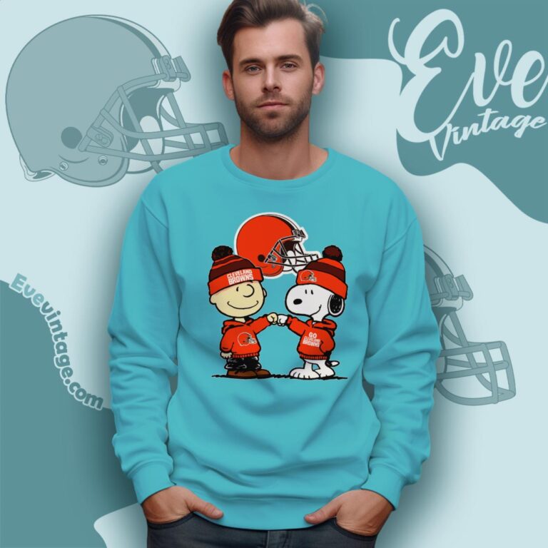 Charlie Brown And Snoopy Cleveland Browns Shirt Sweatshirt Charlie Brown And Snoopy Cleveland Browns Shirt Sweatshirt