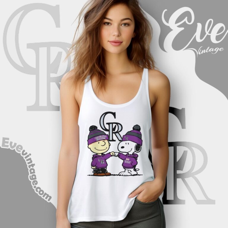 Charlie Brown And Snoopy Colorado Rockies Shirt Tank Top Racerback Charlie Brown And Snoopy Colorado Rockies Shirt Tank Top Racerback