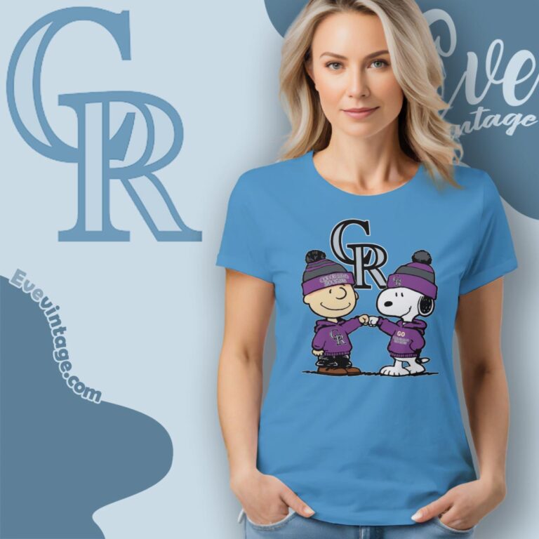 Charlie Brown And Snoopy Colorado Rockies Shirt Women T Shirt Charlie Brown And Snoopy Colorado Rockies Shirt Women T Shirt