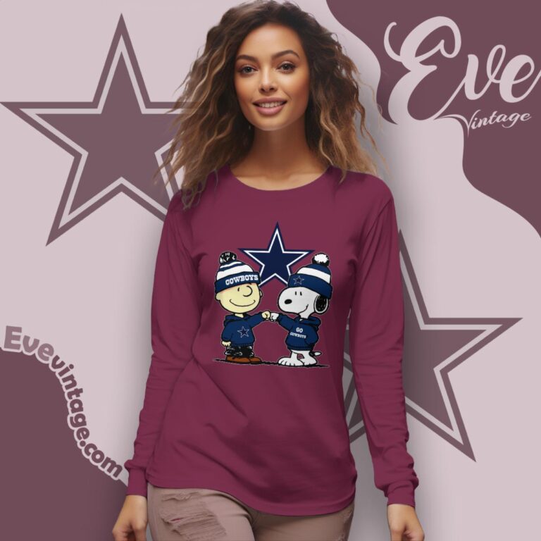 Charlie Brown And Snoopy Dallas Cowboys Shirt Long Sleeve Tee Charlie Brown And Snoopy Dallas Cowboys Shirt Long Sleeve Tee