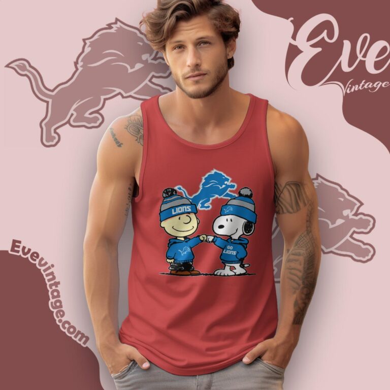 Charlie Brown And Snoopy Detroit Lions Shirt Tank Top Racerback Charlie Brown And Snoopy Detroit Lions Shirt Tank Top Racerback