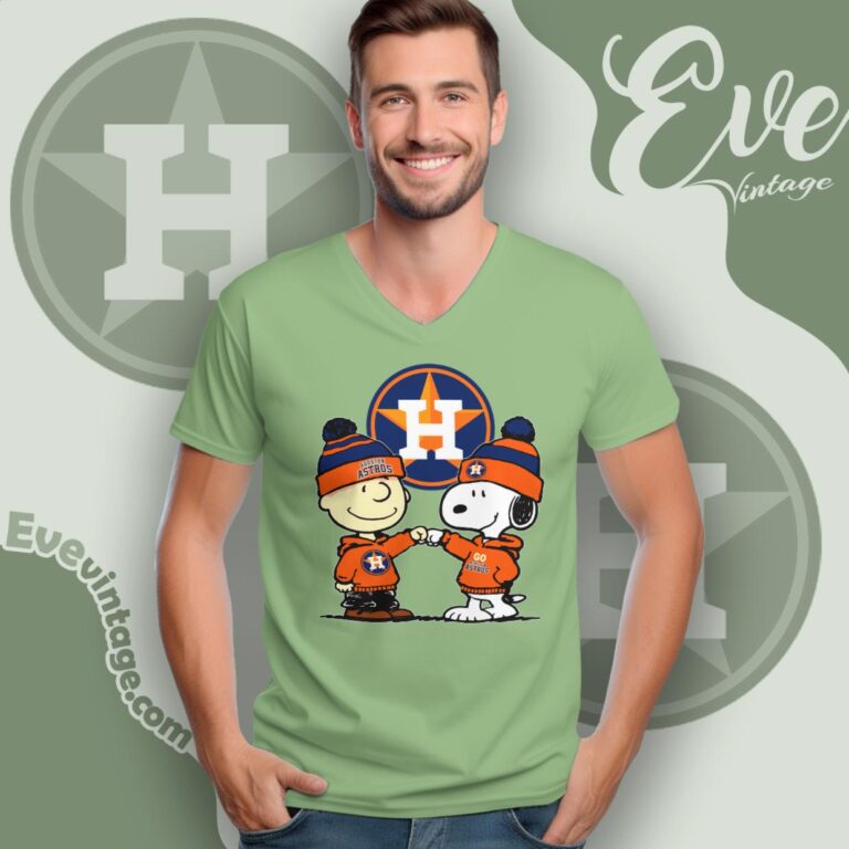 Charlie Brown And Snoopy Houston Astros Shirt V Neck TShirt Charlie Brown And Snoopy Houston Astros Shirt V Neck TShirt