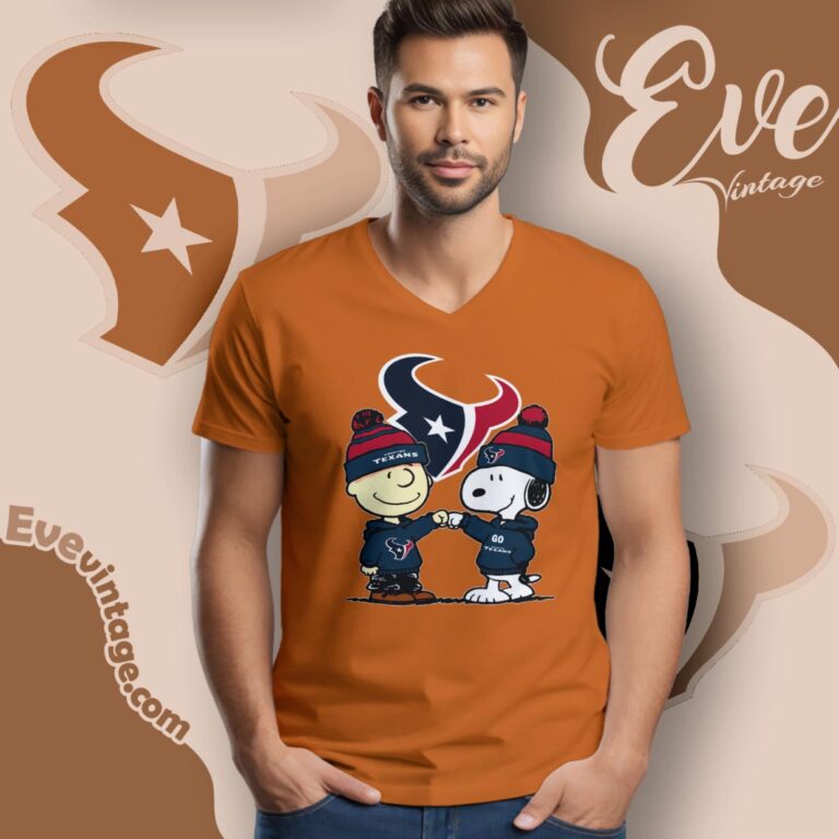 Charlie Brown And Snoopy Houston Texans Shirt V Neck TShirt Charlie Brown And Snoopy Houston Texans Shirt V Neck TShirt