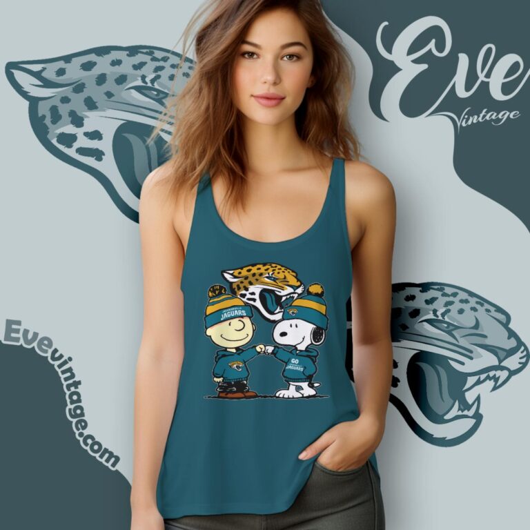 Charlie Brown And Snoopy Jacksonville Jaguars Shirt Tank Top Racerback Charlie Brown And Snoopy Jacksonville Jaguars Shirt Tank Top Racerback