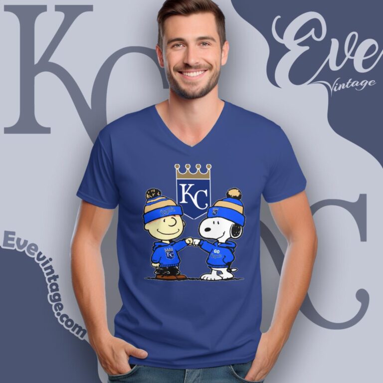 Charlie Brown And Snoopy Kansas City Royals Shirt V Neck TShirt Charlie Brown And Snoopy Kansas City Royals Shirt V Neck TShirt