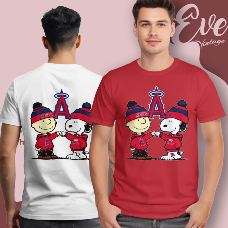 Charlie Brown And Snoopy Los Angeles Angels Shirt T Shirt Charlie Brown And Snoopy Los Angeles Angels Shirt T Shirt