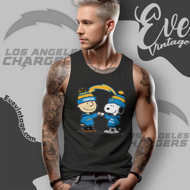 Charlie Brown And Snoopy Los Angeles Chargers Shirt Tank Top Racerback Charlie Brown And Snoopy Los Angeles Chargers Shirt Tank Top Racerback
