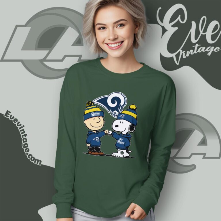 Charlie Brown And Snoopy Los Angeles Rams Shirt Long Sleeve Tee Charlie Brown And Snoopy Los Angeles Rams Shirt Long Sleeve Tee