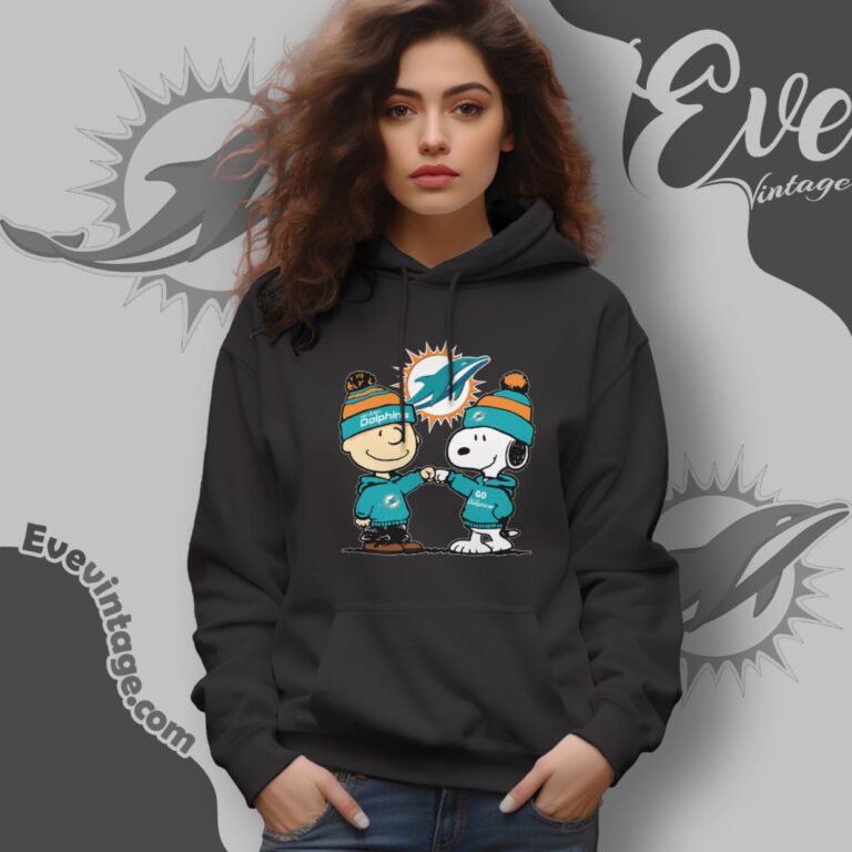 Charlie Brown And Snoopy Miami Dolphins Shirt Hoodie Charlie Brown And Snoopy Miami Dolphins Shirt Hoodie