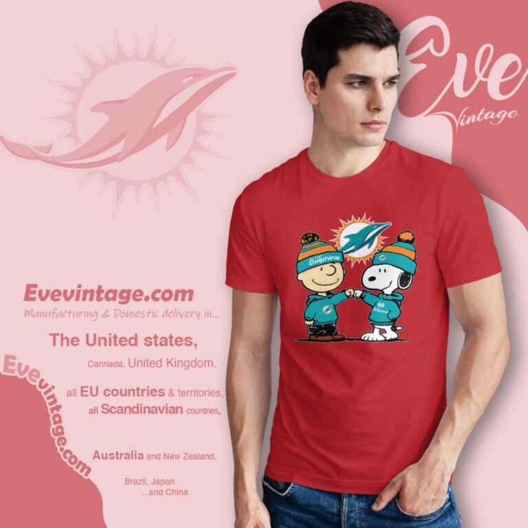 Charlie Brown And Snoopy Miami Dolphins Shirt T Shirt Charlie Brown And Snoopy Miami Dolphins Shirt T Shirt