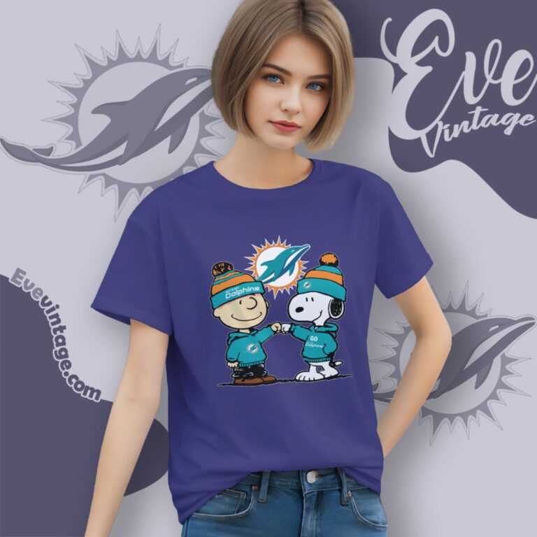 Charlie Brown And Snoopy Miami Dolphins Shirt Women T Shirt Charlie Brown And Snoopy Miami Dolphins Shirt Women T Shirt